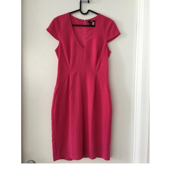 H&M | Dresses | 335 Hm Spring Summer Vneck Hot Pink Dress | Poshmark